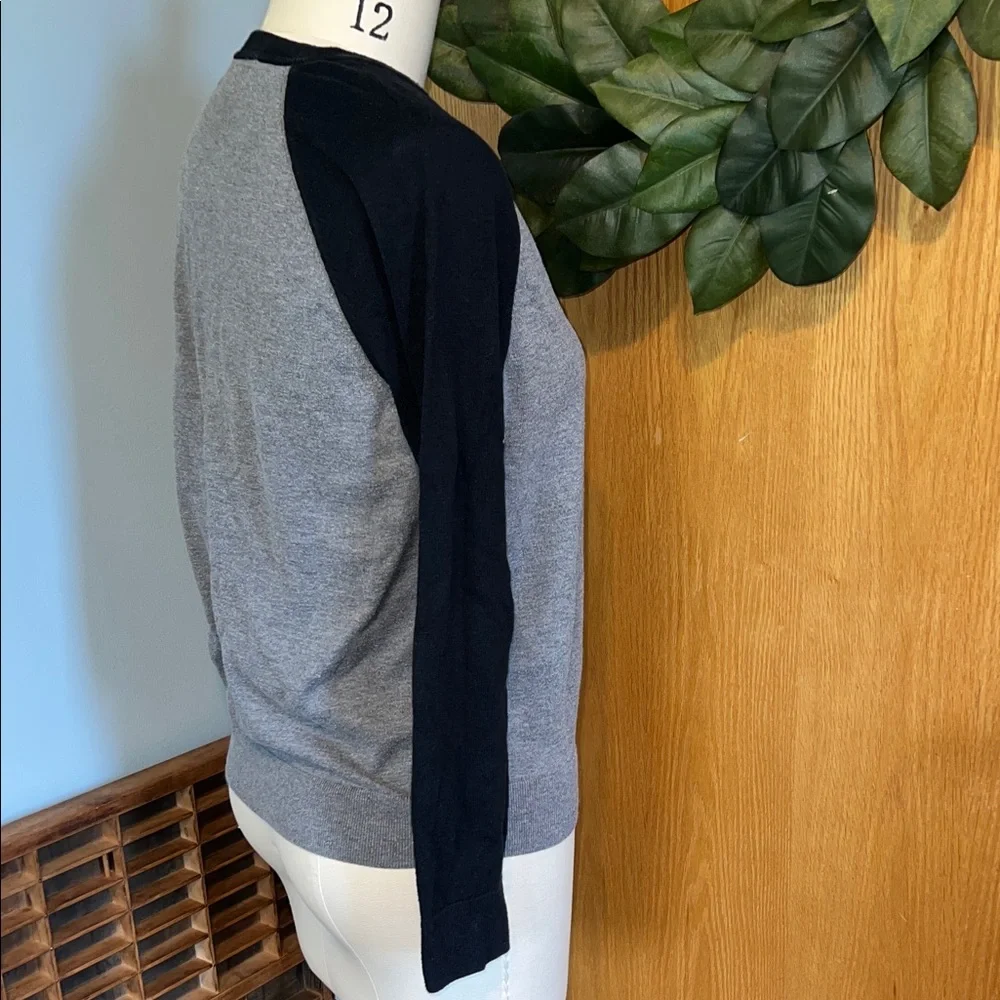 Banana‎ Republic Eco Sweater Mens Medium Grey Black Excellent Raglan Crewneck